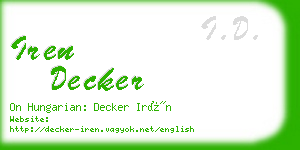 iren decker business card